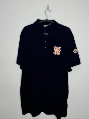 Moncler Logo Cotton Piquet Polo Shirt Navy Blue Men’s XXL